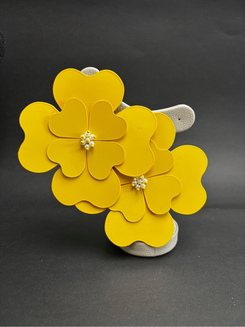 OFUURE Bold Yellow Floral Statement Earrings - Women Accessories